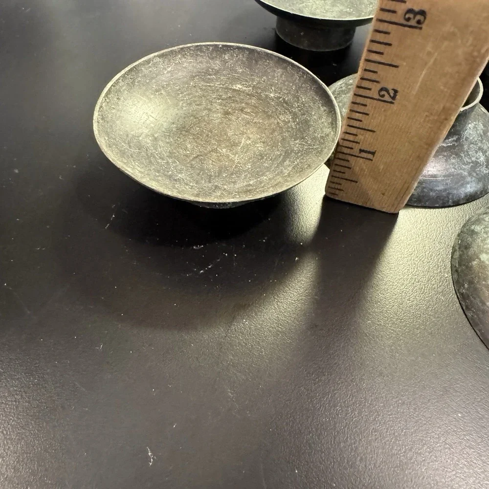ILLUMINATIONS Set of 5 Metal‎ Pedestal Candle Holders With Patina